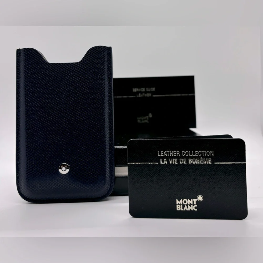 Montblanc Black Leather Phone Case